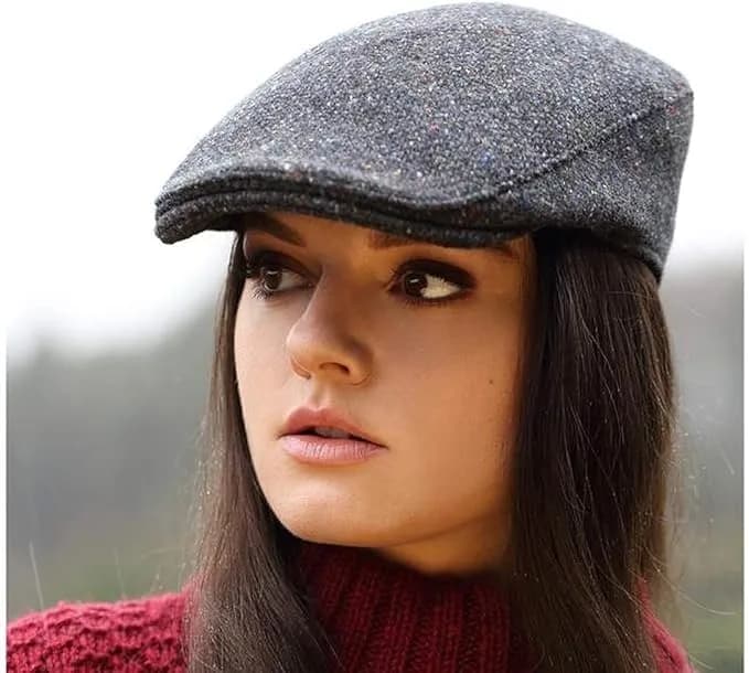 Hanna Hats Gray Hat | Irish Wool Touring Cap with Satin Lining (X-Large) thumbnail 6