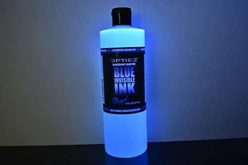 Opticz All Purpose Invisible Blue UV Blacklight Reactive Security Ink 473ml (16 fl oz) | Glows Bright Blue Under Blacklight thumbnail 1