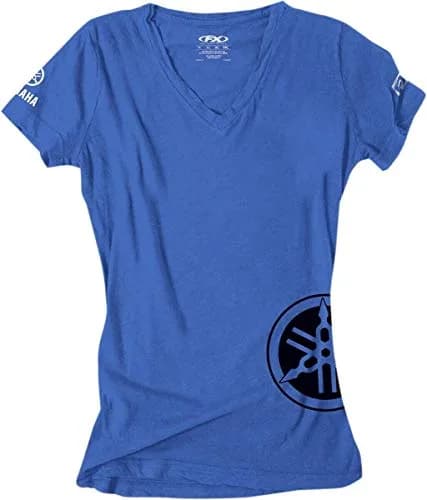 Factory Effex Women's 'YAMAHA' T-Shirt Medium | Royal Blue, V-Neck, Cotton thumbnail 1