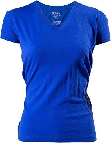 Factory Effex Women's 'YAMAHA' T-Shirt Medium | Royal Blue, V-Neck, Cotton thumbnail 2