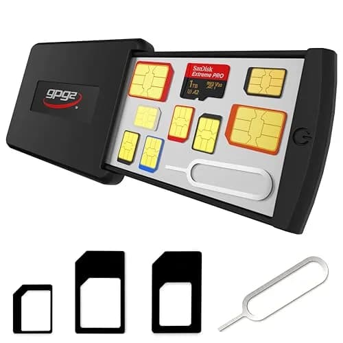 GPG2 SIM Card & Micro SD Organizer Case 3.2" x 2" | Secure Travel Storage (120 chars) thumbnail 1