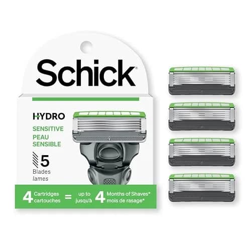 Schick Hydro 5 Sense Sensitive Skin Razor Refills for Men, 4 Count | 5-Blade System with Skin Guards thumbnail 1
