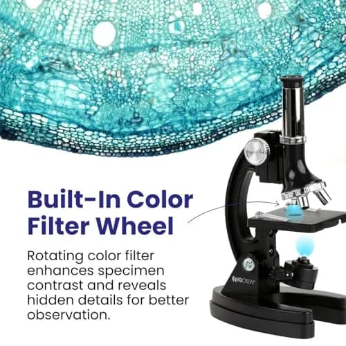 AmScope M30-ABS-KT51 STEM Microscope Kit, Monocular, Black | 120X to 1200X Magnification for Kids thumbnail 4
