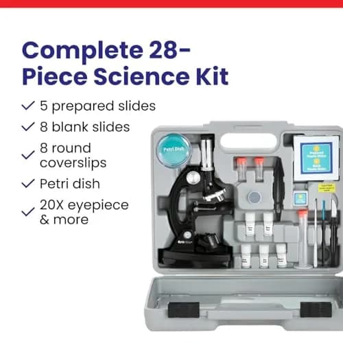 AmScope M30-ABS-KT51 STEM Microscope Kit, Monocular, Black | 120X to 1200X Magnification for Kids thumbnail 7