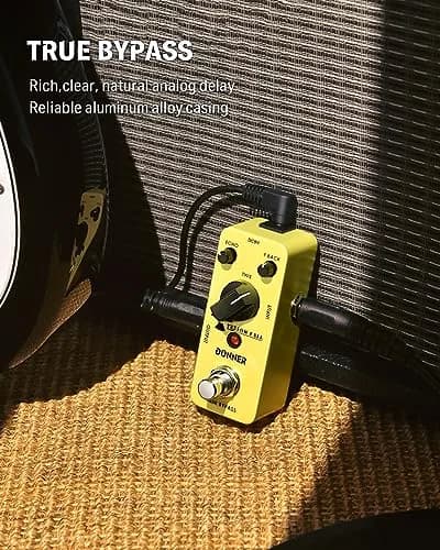 Donner Guitar Delay Pedal Yellow Fall | Vintage Analog Delay, True Bypass, Compact 9V Effect Pedal thumbnail 5
