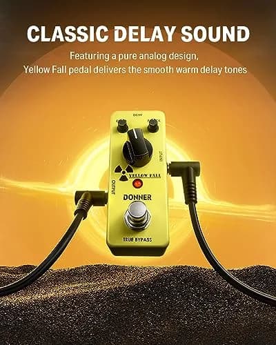 Donner Guitar Delay Pedal Yellow Fall | Vintage Analog Delay, True Bypass, Compact 9V Effect Pedal thumbnail 2