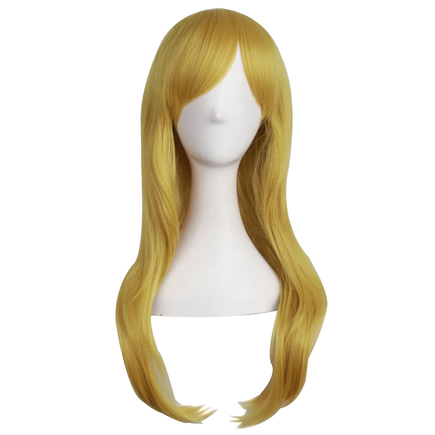 MapofBeauty 28 Inch Long Curly Hair Costume Cosplay Wig, Gold/Yellow | 70cm Curly Wig for Women