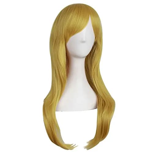 MapofBeauty 28 Inch Long Curly Hair Costume Cosplay Wig, Gold/Yellow | 70cm Curly Wig for Women thumbnail 2