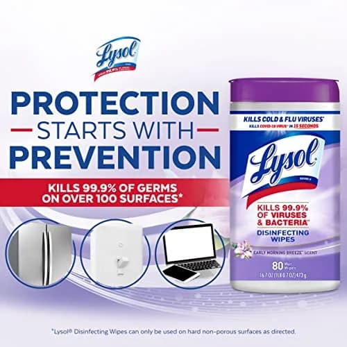 Lysol Disinfectant Wipes, Multi-Surface Antibacterial Cleaning Wipes, 480 Count (Pack of 6) | Kills 99.9% of Viruses & Bacteria thumbnail 5