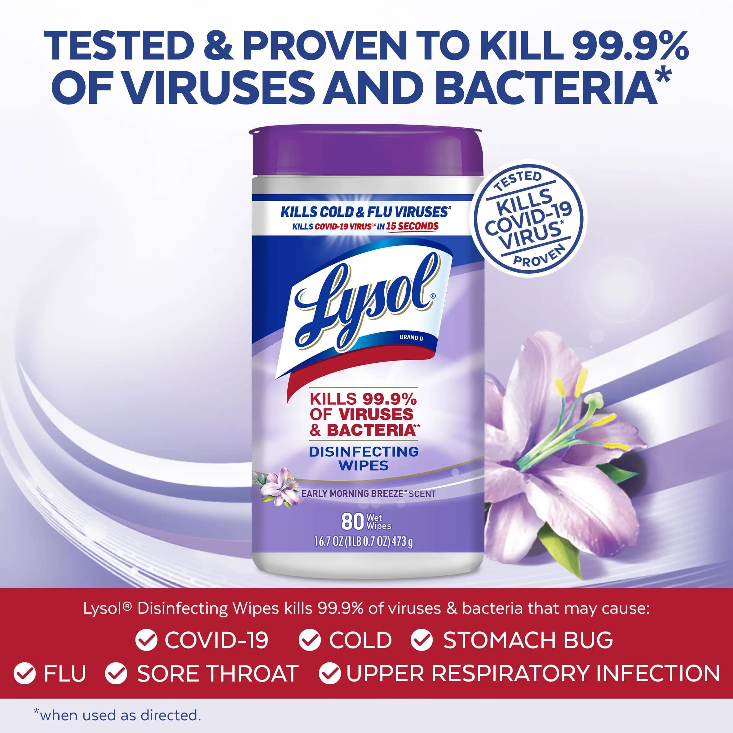 Lysol Disinfectant Wipes, Multi-Surface Antibacterial Cleaning Wipes, 480 Count (Pack of 6) | Kills 99.9% of Viruses & Bacteria - view 2