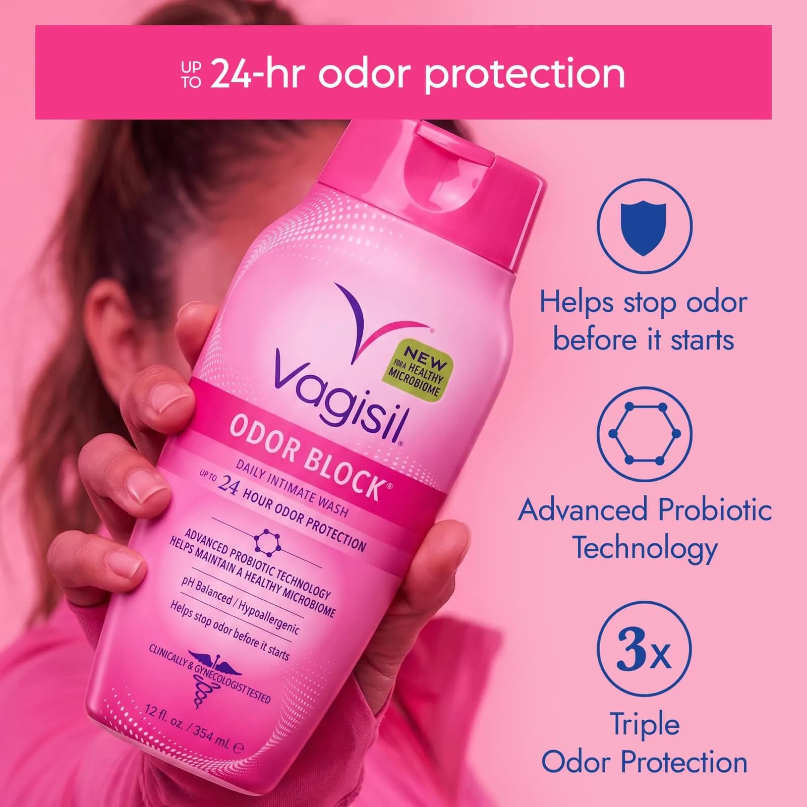 Vagisil Odor Block Feminine Wash for Intimate Area Hygiene, 12 oz (Pack of 1) - view 2