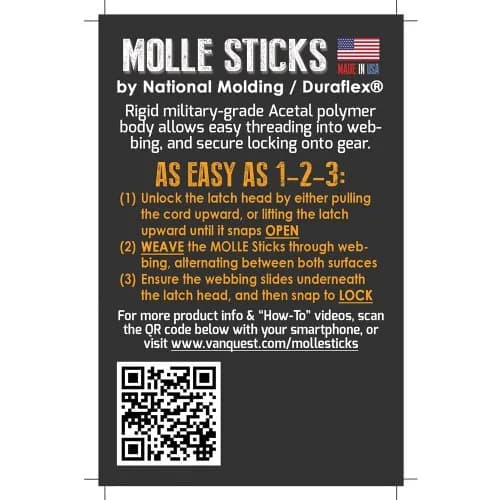VANQUEST 5" MOLLE Sticks (4 Pack) Wolf Gray | Quick-Release PALS Webbing Attachments thumbnail 4