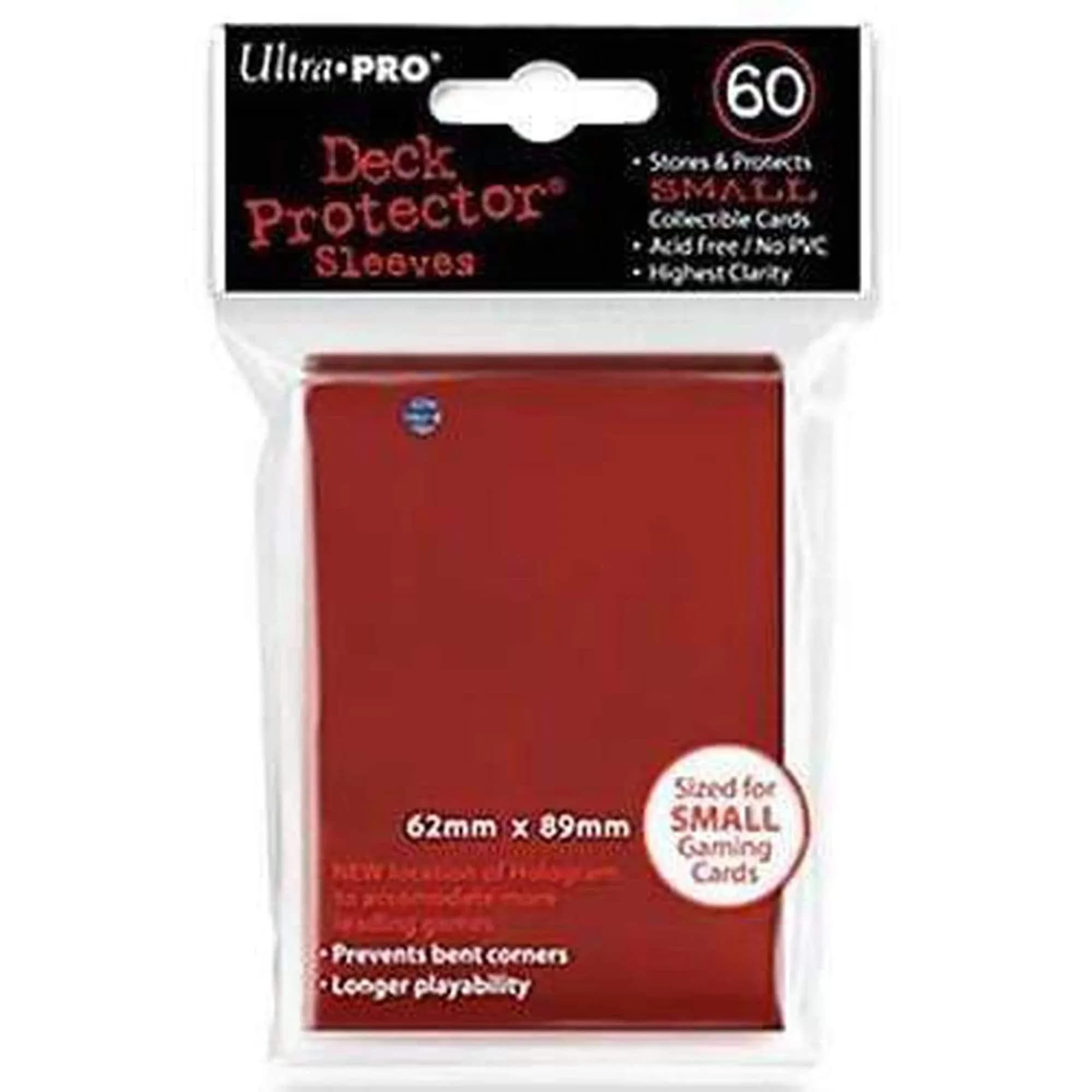 Ultra Pro Pro Matte Small Sleeve 62mm x 89mm | Acid-Free, Archival Safe, 60 Sleeves — Red
