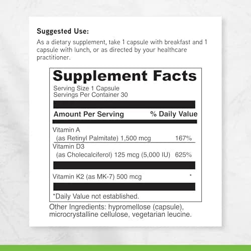 DAVINCI ADK Multivitamin Capsules 60 | Bone & Heart Support, Unflavored thumbnail 6