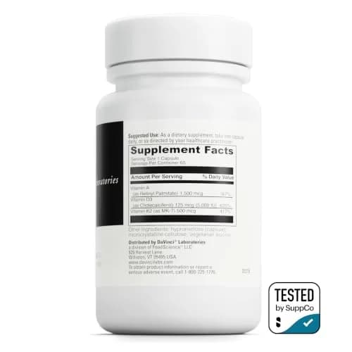 DAVINCI ADK Multivitamin Capsules 60 | Bone & Heart Support, Unflavored thumbnail 2