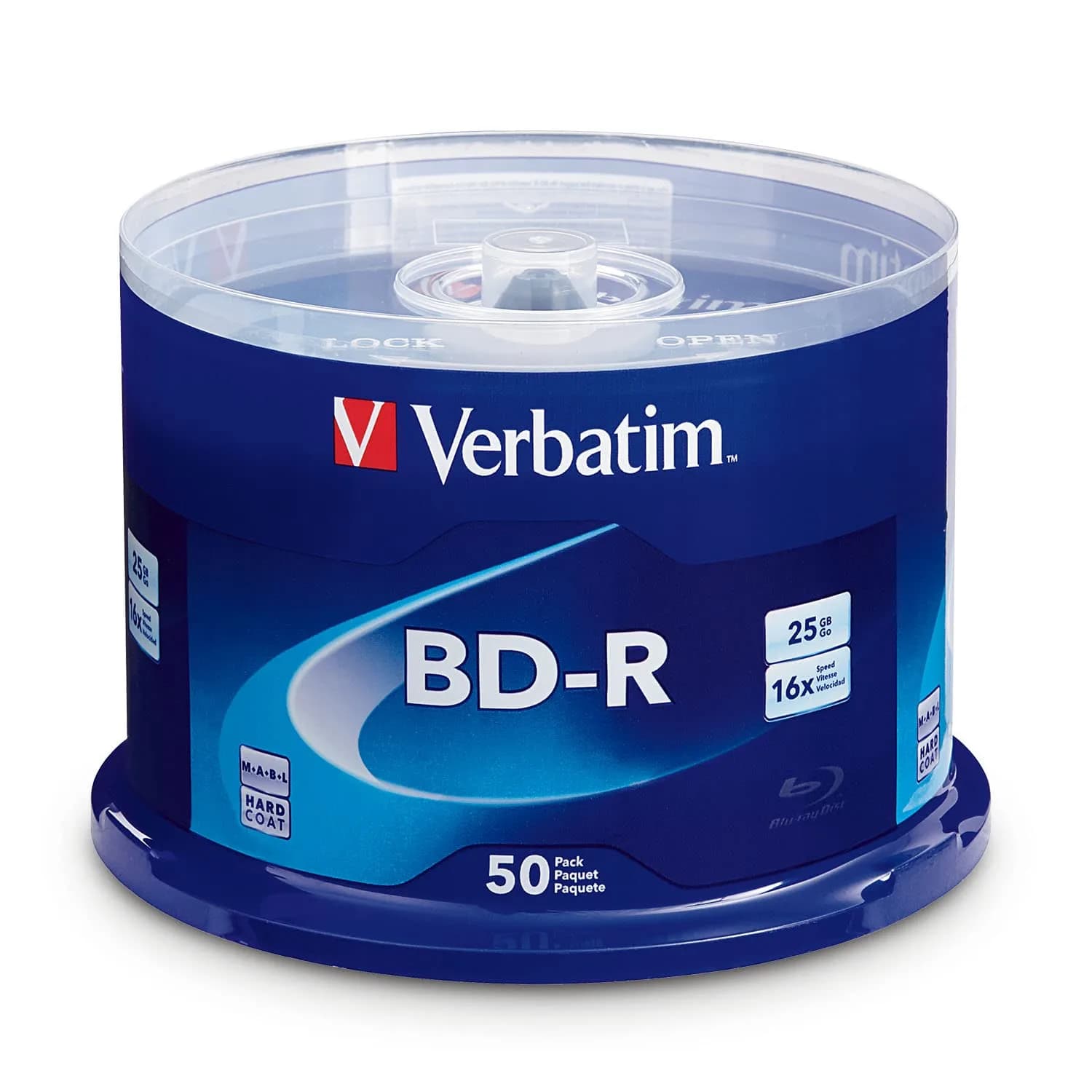 Verbatim BD-R 25GB 16X Blu-ray Recordable Discs with HardCoat, 10 Pack | 68.5 Minute Audio Recording — Spindle