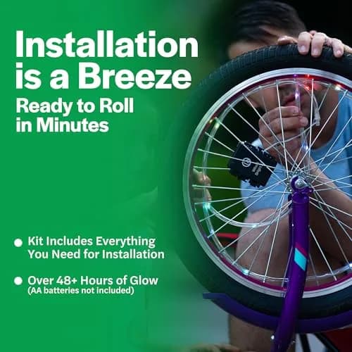 Brightz Wheel Brightz LED Bicycle Accessory Light (for 1 Wheel), Green | Bright, Safe & Durable Night Ride Accessory thumbnail 6