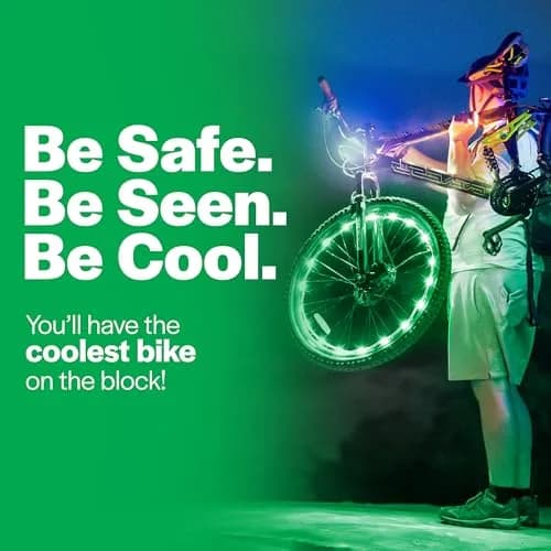 Brightz Wheel Brightz LED Bicycle Accessory Light (for 1 Wheel), Green | Bright, Safe & Durable Night Ride Accessory thumbnail 3