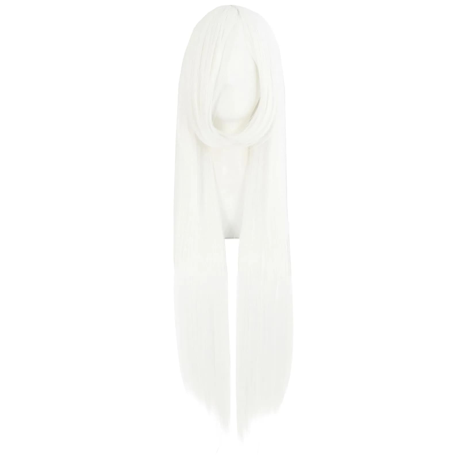 MapofBeauty White Long Straight Anime Cosplay Wig 80cm (31 Inch) | Heat Resistant Synthetic Fiber — White