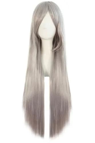MapofBeauty 32 Inch Long Straight Anime Costume Cosplay Wig, Gray | Heat-Resistant Synthetic Hair for Cosplay & Costume Events thumbnail 1