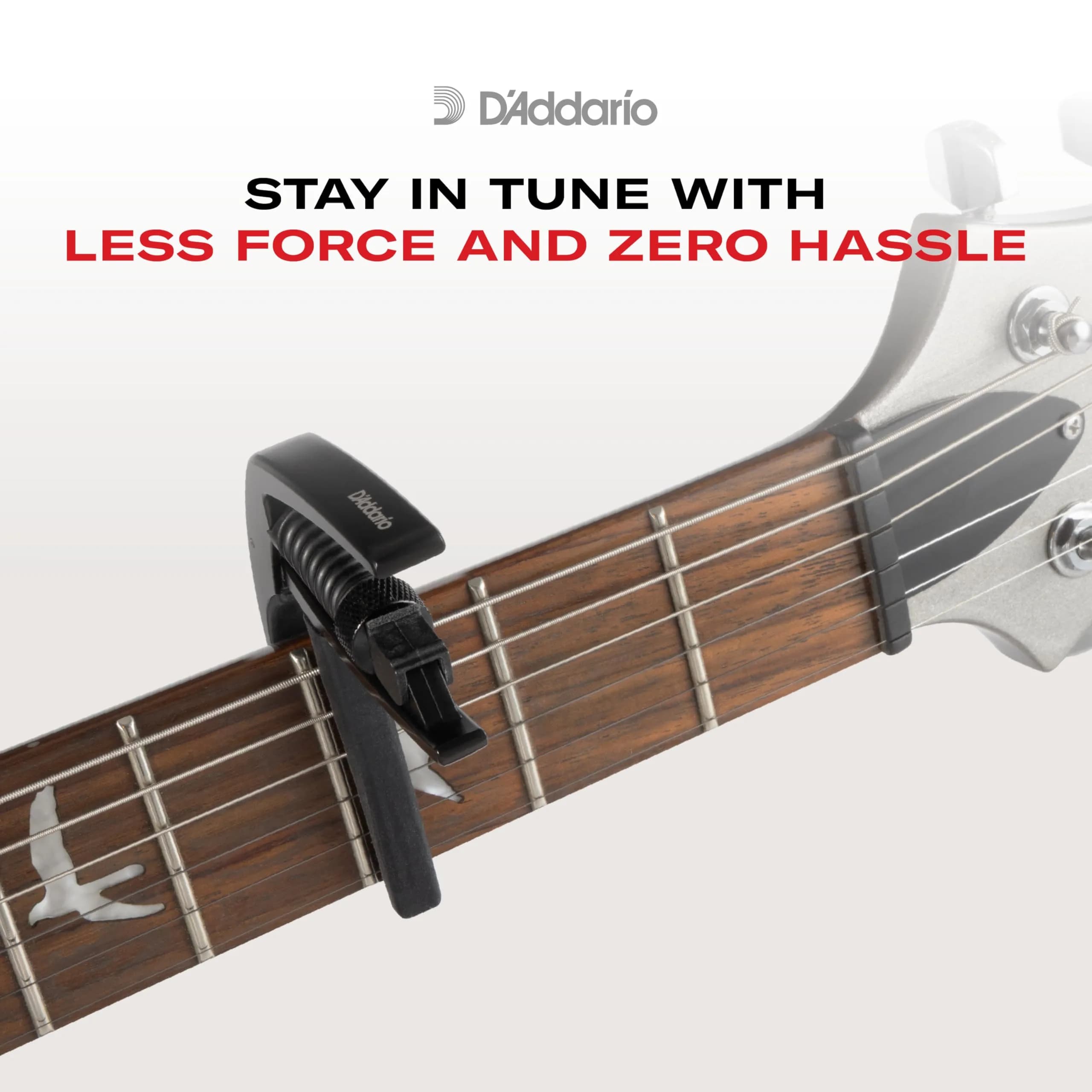 D'Addario Artist Trigger Capo, Black | Easy Single-Hand Use for 6-String Guitars - view 6