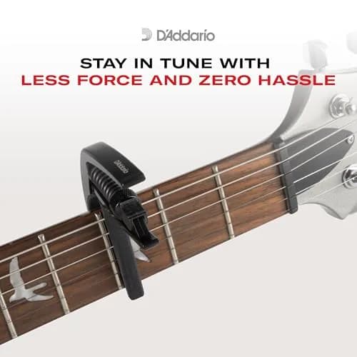 D'Addario Artist Trigger Capo, Black | Easy Single-Hand Use for 6-String Guitars thumbnail 6