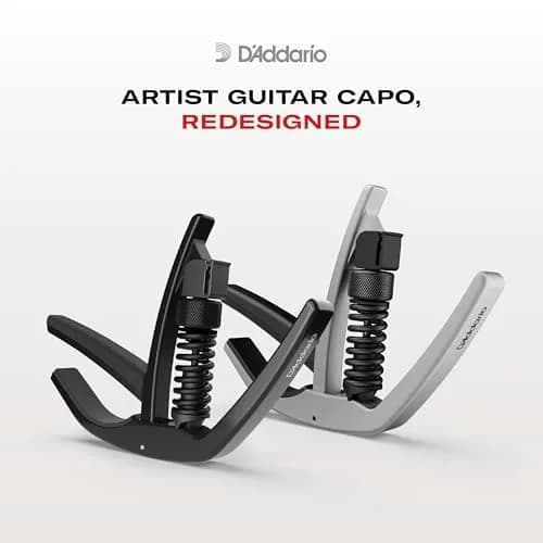 D'Addario Artist Trigger Capo, Black | Easy Single-Hand Use for 6-String Guitars thumbnail 2