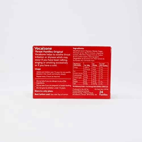 Vocalzone Throat Pastilles 72 Count (2.27 kg / 0.2 lb) | Natural Sore Throat & Cough Relief for Professionals thumbnail 9