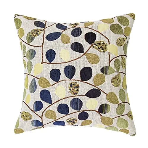 CaliTime Decorative Throw Pillow Cover 18 x 18 Inches | Luxurious Chenille Leaf Design thumbnail 1