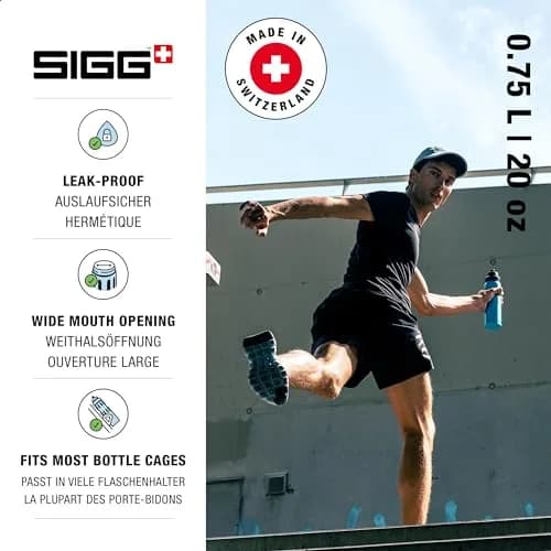 Sigg Sports Water Bottle - WMB Sports Blue | 25 Oz Lightweight Aluminum, Leakproof, BPA Free thumbnail 2
