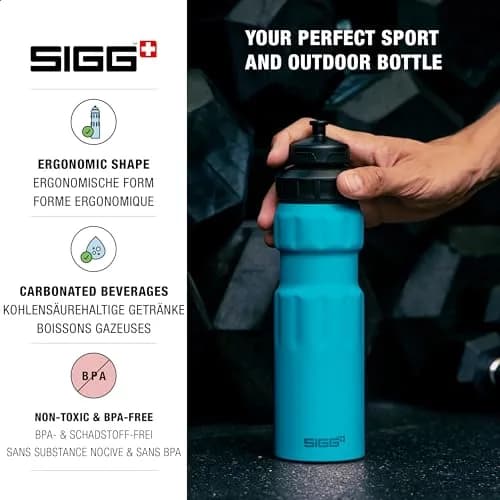 Sigg Sports Water Bottle - WMB Sports Blue | 25 Oz Lightweight Aluminum, Leakproof, BPA Free thumbnail 3