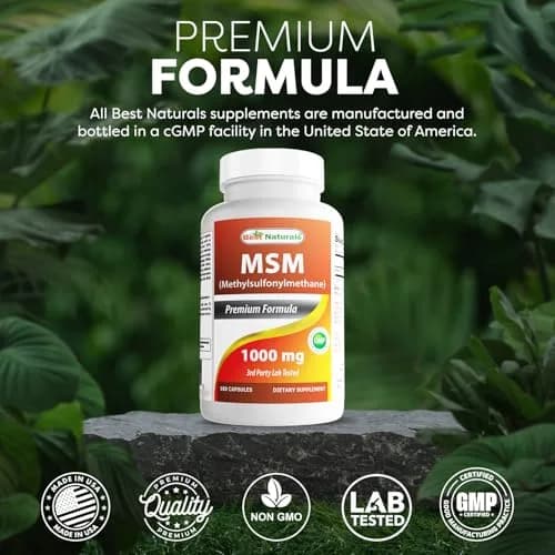 Best Naturals MSM 1000 mg 180 Capsules | Supports Bone & Joint Health, USA Import thumbnail 5