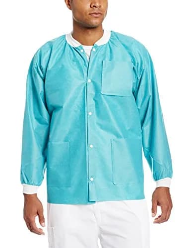 VALUMAX Extra-Safe Wrinkle-Free Disposable SMS Jacket 2XL | Noble Look, Teal, Pack of 10 thumbnail 1