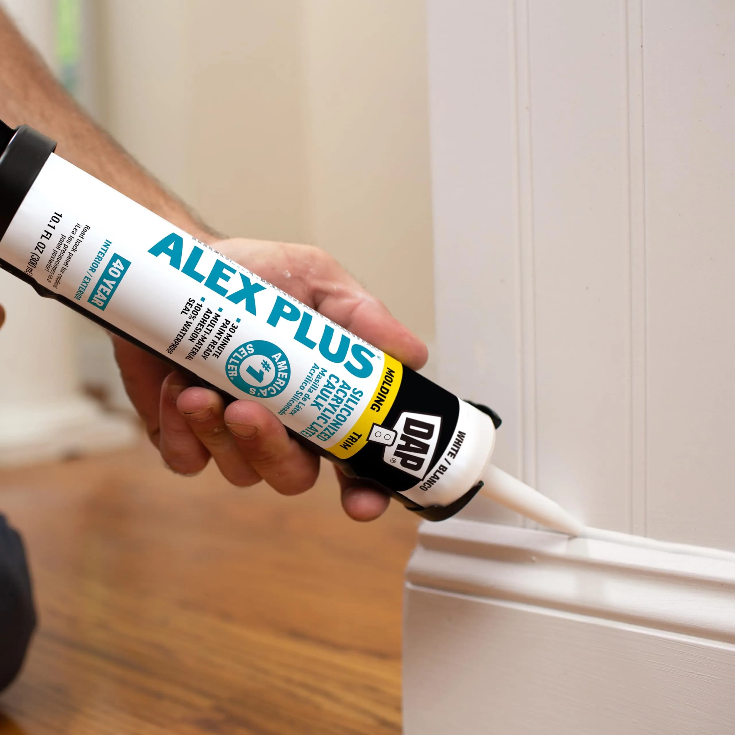 DAP Alex Plus Acrylic Latex Caulk with Silicone 298 ml (10.1 fl oz) | Crack-Proof Seal for Trim, Doors, Windows - view 7