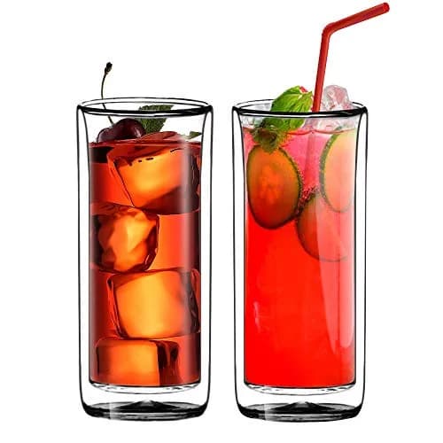 Sun's Tea 20oz Double Wall Insulated Thermo Glass Tumbler Set of 2 | Heavy-Duty, Versatile & Safe for Hot & Cold Drinks thumbnail 1