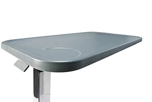Graham-Field Lumex Overbed Table with Wheels | Height Adjustable Bedside Table for Home or Hospital Use, Grey thumbnail 6