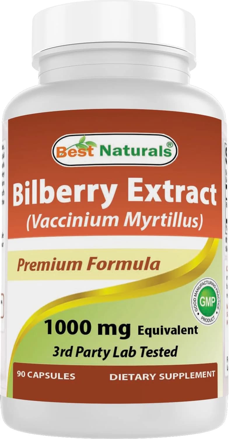 Best Naturals Bilberry Extract 1000mg Capsule (90 Count) | Supports Healthy Vision with 1000mg Per Capsule - main product image