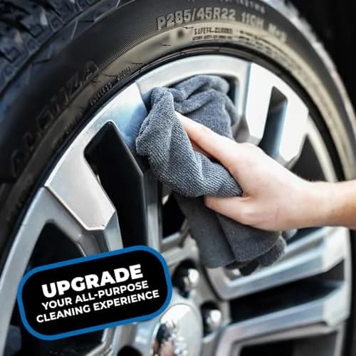 The Rag Company The Miner Detailing Towel, Grey, 16x16in | Edgeless Dual-Pile Microfiber for Metal & Glass thumbnail 4