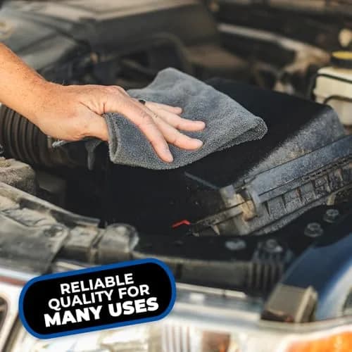 The Rag Company The Miner Detailing Towel, Grey, 16x16in | Edgeless Dual-Pile Microfiber for Metal & Glass thumbnail 9