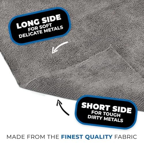 The Rag Company The Miner Detailing Towel, Grey, 16x16in | Edgeless Dual-Pile Microfiber for Metal & Glass thumbnail 2