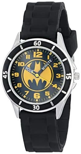 Accutime Boys' Analog Quartz Watch with Rubber Strap, Black & Yellow | Learn Time & Gift Ready thumbnail 1