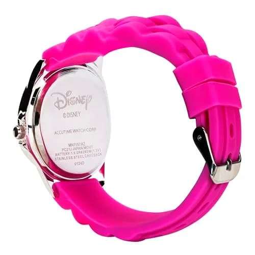 Accutime Disney Minnie Mouse Kids' Time Teacher Watch – Pink Rubber Strap, Analog Dial, 33mm Case | Educational Watch for Girls thumbnail 5