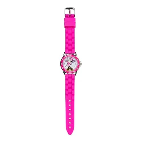 Accutime Disney Minnie Mouse Kids' Time Teacher Watch – Pink Rubber Strap, Analog Dial, 33mm Case | Educational Watch for Girls thumbnail 3