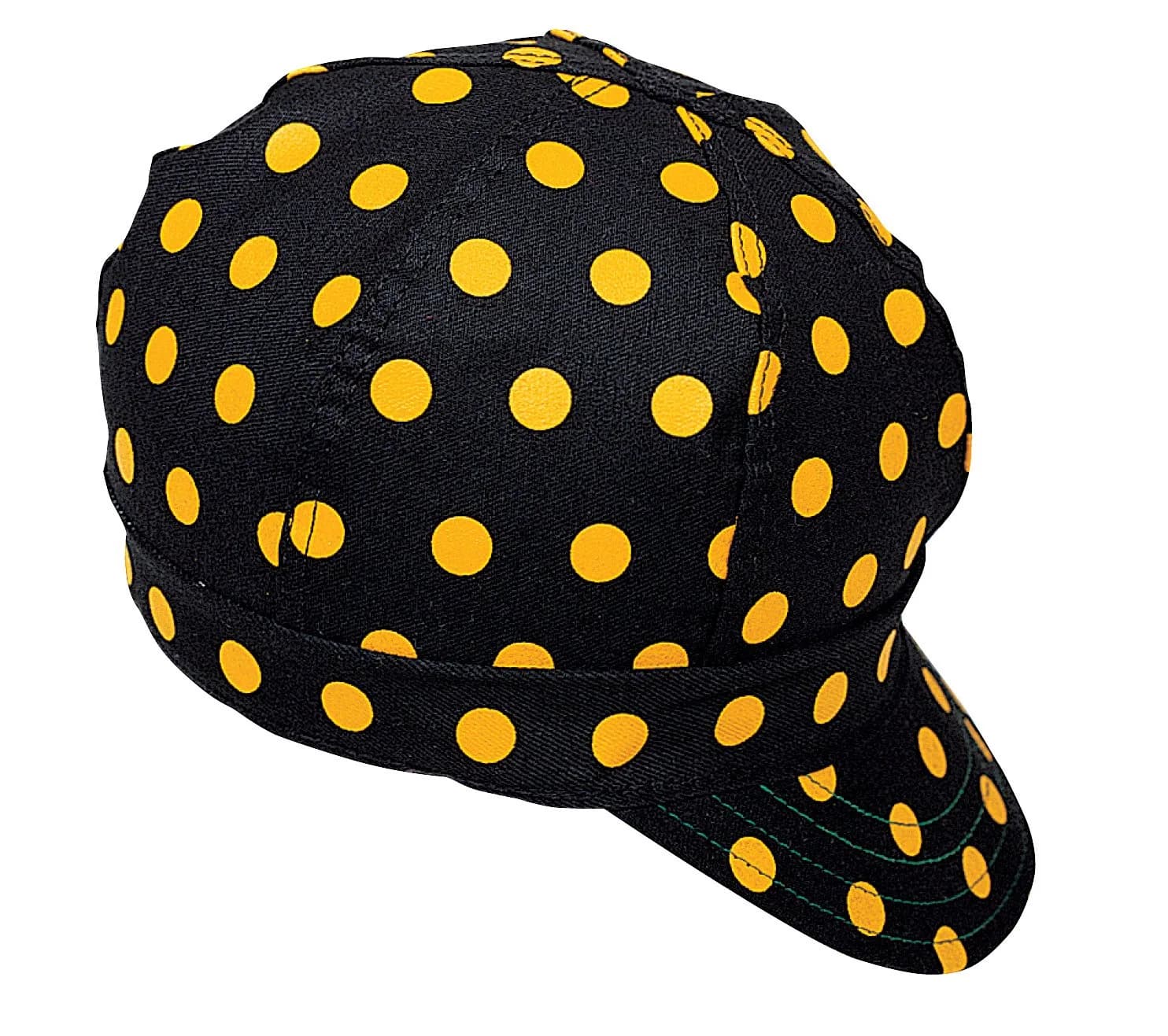 Mutual Industries Kromer Yellow/Black Dot Style Welder Cap Cotton 5" x 6" | Deep Crown Cover Ear & Neck