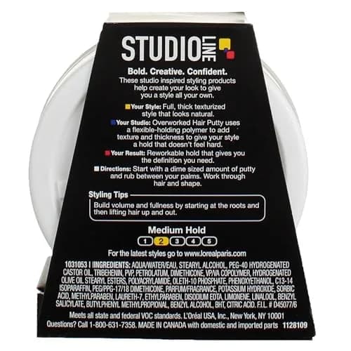 L'Oreal Paris Studio Line Overworked Hair Putty 10.2 oz (289g) (6-Pack) | Humidity Resistant Styling thumbnail 5