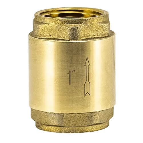 Eastman Brass In-Line Check Valve 1 Inch IPS Threaded Connection | Prevents Backflow in Water Lines — 1 in.