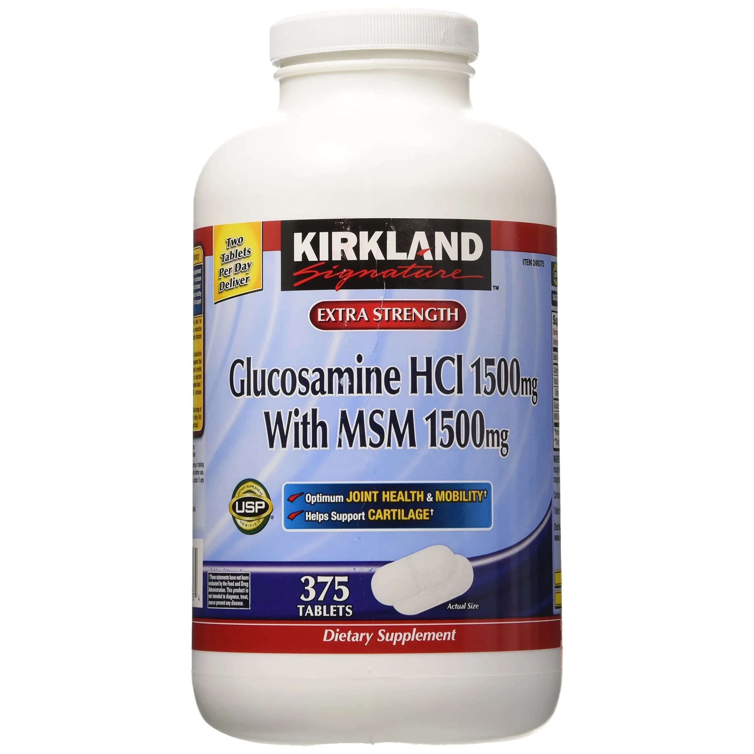 Kirkland Signature Glucosamine with MSM Tablets 1500mg (750 Count, 2 Pack)