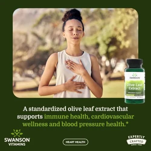 Swanson Olive Leaf Extract Heart Health 60 Capsules | Supports Immunity & Cardiovascular Wellness thumbnail 2
