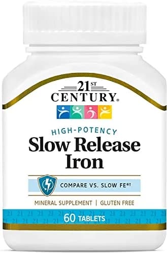 21st Century Slow Release Iron Tablets 120 Count (2x60) | Gluten-Free Mineral Supplement thumbnail 1