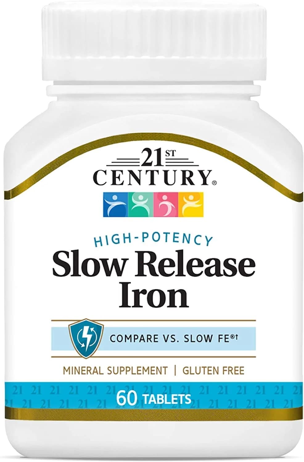 21st Century Slow Release Iron Tablets 120 Count (2x60) | Gluten-Free Mineral Supplement — Tablet